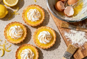 Tartelettes citron meringuée maison avec croûte sablée dorée, crème au citron et meringue italienne